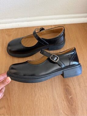 NEW! Black Mary Jane Loafers with Buckle Strap